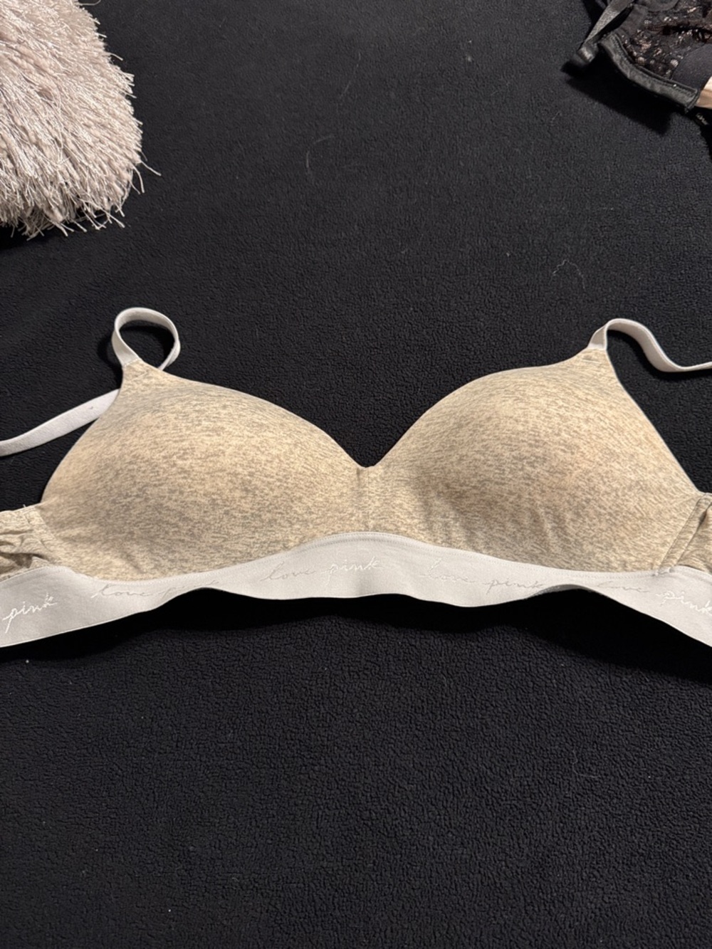 PINK Victoria's Secret Heathered Light Beige Wireless T-Shirt Bra